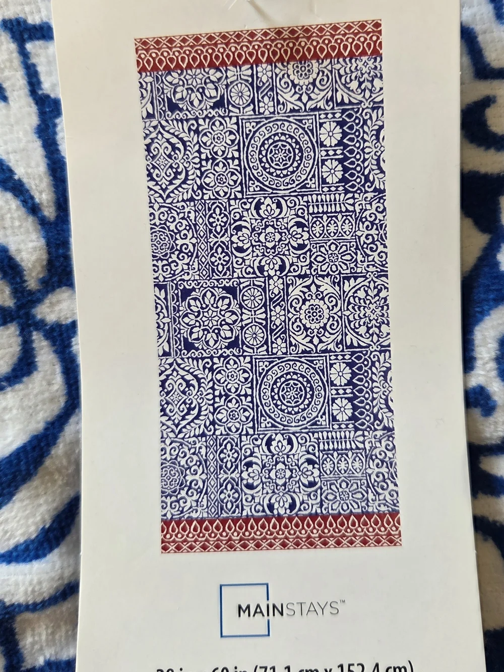 2 Blue and Red Patterned Beach Towels. Cotton. 28×60 Mainstays